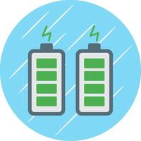 Batteries Flat Blue Circle Icon vector