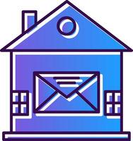 House Mail Gradient Filled Icon vector