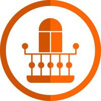 Balcony Glyph Orange Circle Icon vector