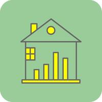 Real Estate Stats Filled Yellow Icon vector