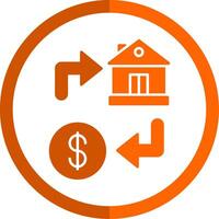 Property Exchange Glyph Orange Circle Icon vector