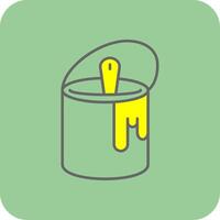 Tin with Paint Filled Yellow Icon vector