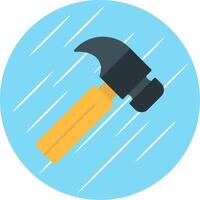 Hammer Flat Blue Circle Icon vector