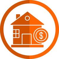 Home Loan Glyph Orange Circle Icon vector
