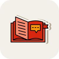 Open Book Line Filled White Shadow Icon vector