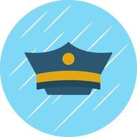 de policía sombrero plano azul circulo icono vector