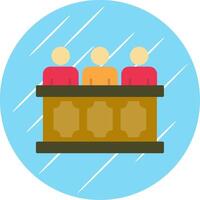 Panel of judges Flat Blue Circle Icon vector