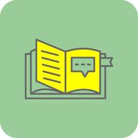 Open Book Filled Yellow Icon vector