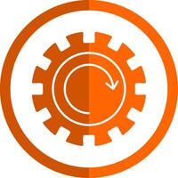 Gear Wheel Drawing Glyph Orange Circle Icon vector