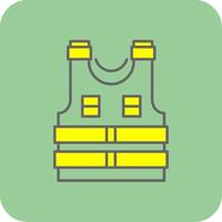 Police Vest Filled Yellow Icon vector