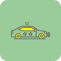 Police Car Filled Yellow Icon vector