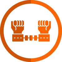 Arrested Criminal Glyph Orange Circle Icon vector