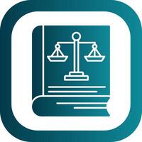 Law Book Glyph Gradient Round Corner Icon vector