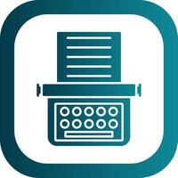 Typewriter Glyph Gradient Round Corner Icon vector