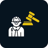 Judge Giving Order Glyph Two Color Icon vector