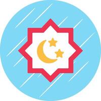 Islamic Star Flat Blue Circle Icon vector