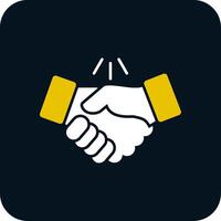 Handshake Glyph Two Color Icon vector