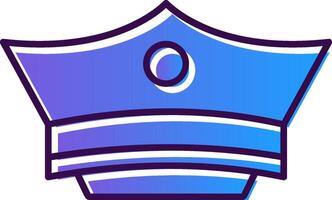 Policeman's hat Gradient Filled Icon vector