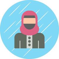 Woman with Niqab Flat Blue Circle Icon vector