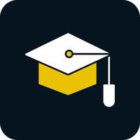 Graduate Hat Glyph Two Color Icon vector