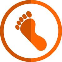 Footprint Glyph Orange Circle Icon vector