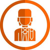 Lawyer Glyph Orange Circle Icon vector