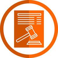 legal documento glifo naranja circulo icono vector