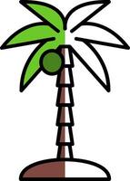 Coconut Tree Filled Half Cut Icon vector