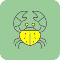 Crab Filled Yellow Icon vector