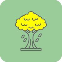 árbol lleno amarillo icono vector