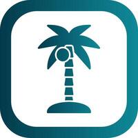 Coconut Tree Glyph Gradient Round Corner Icon vector