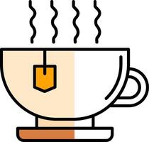 Hot Tea Filled Half Cut Icon vector