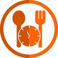 Fasting Glyph Orange Circle Icon vector