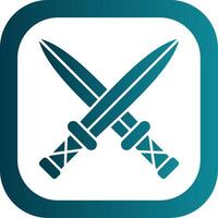 Two Swords Glyph Gradient Round Corner Icon vector