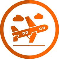 Travel Glyph Orange Circle Icon vector