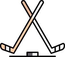 Ice Hockey Filled Half Cut Icon vector
