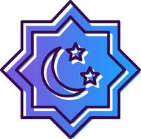 Islamic Star Gradient Filled Icon vector