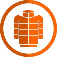 Puffer Coat Glyph Orange Circle Icon vector