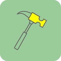 Hammer Filled Yellow Icon vector