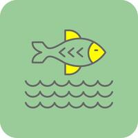 Fish Filled Yellow Icon vector