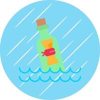 Message In Bottle Flat Blue Circle Icon vector