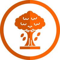 Tree Glyph Orange Circle Icon vector