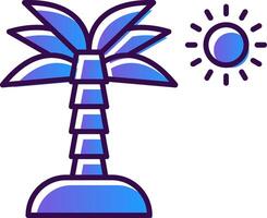 Palm Tree Gradient Filled Icon vector