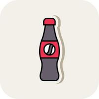 Cola Line Filled White Shadow Icon vector