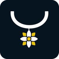 Flower Necklace Glyph Two Color Icon vector