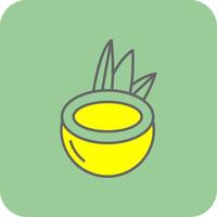 Coconut Filled Yellow Icon vector