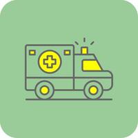 Ambulance Filled Yellow Icon vector