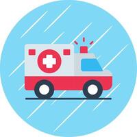 Ambulance Flat Blue Circle Icon vector