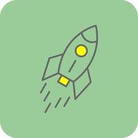 Rocket Filled Yellow Icon vector