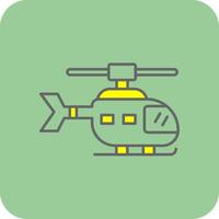 helicóptero lleno amarillo icono vector